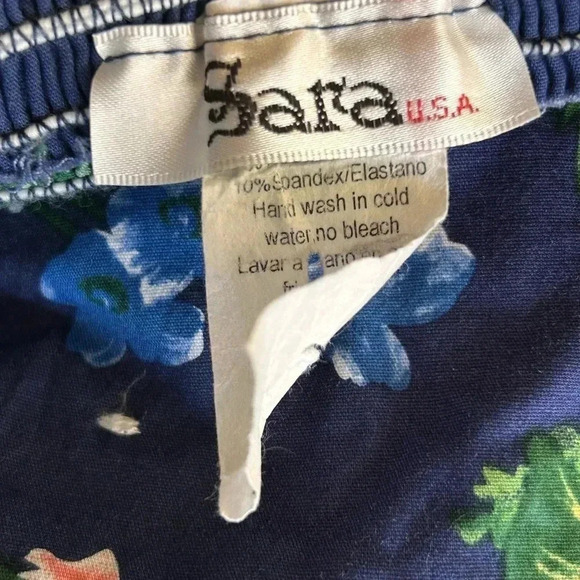 Sara Fit&Flare Tropical Vintage Floral Smocked Back Halter Dress Size 3X EUC!! - Picture 8 of 9